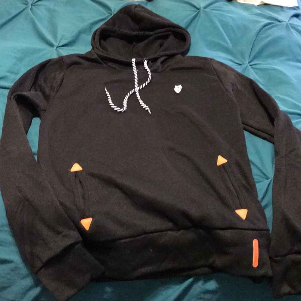 High collar hoodie, long sleeve sweatshirt